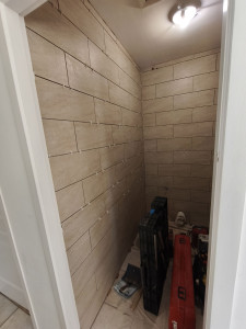 Photo de galerie - Pose carrelage douche 