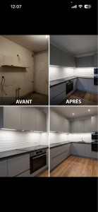 Photo de galerie - Montage meubles cuisine et installation électrique 