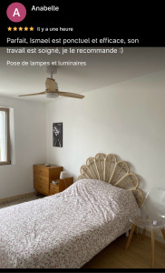 Photo de galerie - Pose d’un ventilateur/lumiere de plafond 