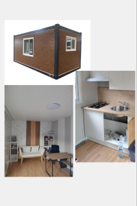 Photo de galerie - Décoration intérieur et extérieur d’un studio annexe préfabriqué 