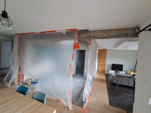 Photo de galerie - (Fin) / Création de poutres porteuse en béton armée pour reprendre toute les charges et éviter toute fissures (Garantie décennale comprise !)