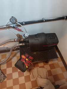 Photo de galerie - Remplacement d'une pompe triphasé par une pompe monophasé 