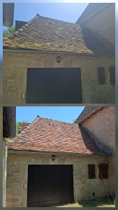 Photo de galerie - Demoussages et traitements d
e toiture et remplacement de tuiles
