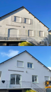 Photo de galerie - Avant et après d’un ravalement de façade 