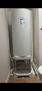 Photo de galerie - Installation d’un ballon Atlantic 150L blindé suite à fuite sur la cuve