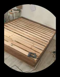 Photo de galerie - Création d'un lit flottant 160x200