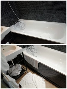 Photo de galerie - Nettoyage d'une salle de bain dans un hôtel 