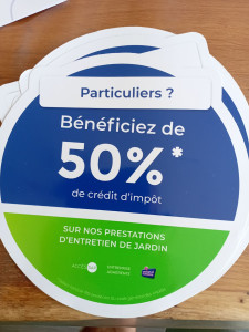 Photo de galerie - Sur toute mes prestations je peux vous faire bénéficier du crédit d'impôts avec avance immédiate 
