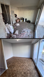 Photo de galerie - Rénovation mur / plafond / sol 