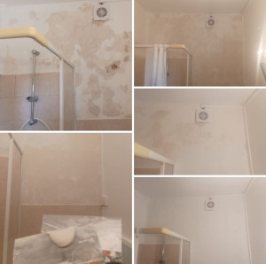 Photo de galerie - Reprise de mur en enduit + peinture après ravalement extérieur 