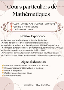 Photo de galerie - Cours particuliers de Mathématiques 