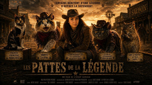 Photo de galerie - Création d'une affiche de film en partant de vrai photos.
Possibilité de donner vie à votre imagination pour créer une image avec vos animaux de compagnie dans l'univers et le style de votre choix ??