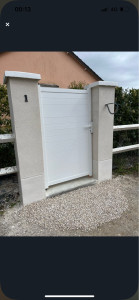 Photo de galerie - Réalisation de pillasses portillon avec finition mono couche 