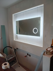 Photo de galerie - Création  niche placco autour miroir
