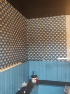 Photo de galerie - Pose de papier peint dans un restaurant 