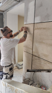 Photo de galerie - Imitation de fausse pierre en peinture 