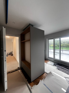 Photo de galerie - Réalisation d’une niche à l’entrée d’un appartement en amont de la cuisine à Metz