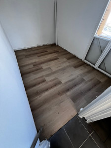 Photo de galerie - Pose de sol souple imitation parquet