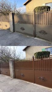 Photo de galerie - Rénovation peinture portail en fer 