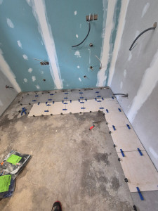 Photo de galerie - Pose de carrelage après reagreage 