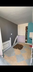 Photo de galerie - Tapisserie(papier peint,toile de verre) ratissage ,crée une couleur,peinture boiserie 