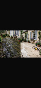 Photo de galerie - Nettoyage terrasse et dallage au Karcher haute pression - Enlèvement mousse et saleté incrustée - Rendu impeccable comme neuf - Intervention à Nancy et 30km autour