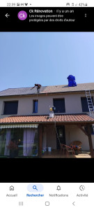 Photo de galerie - Application  d un hydrofuge coloré  sur
 tuile  béton 