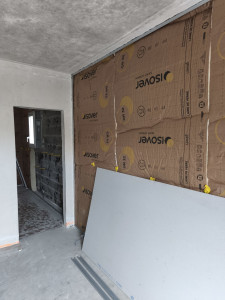 Photo de galerie - Réalisation isolation en Optima sur murs périphériques 