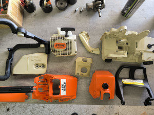 Photo de galerie - Démontage tronçonneuse complète pour remise en état 