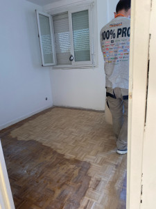 Photo de galerie - Ponçage parquet et vitrification 