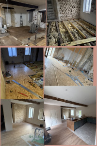 Photo de galerie - Rénovation totale mur plafond sol pour une belle cuisine et une buanderie avec toilettes ! 