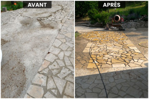 Photo de galerie - Rénovation d’une terrasse en pierre de Brésil 