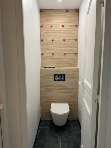 Photo de galerie - Pose bâti support geberit avec carrelage 