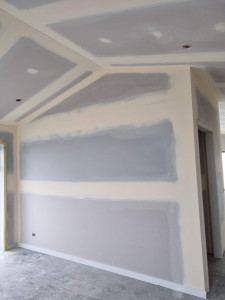 Photo de galerie - Pose placo + Pose bande et ponçage 