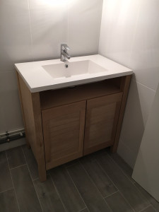 Photo de galerie - Montage meuble salle de bain complet, incluant la partie évacuation et alimentation