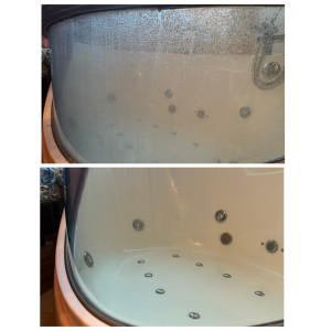 Photo de galerie - Nettoyage baignoire d’angle, fini le calcaire 