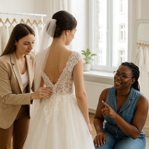 Photo de galerie - Préparation de la mariée pour la cérémonie.
