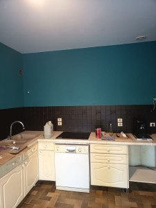 Photo de galerie - Rénovation cuisine mise en peinture de la crédence