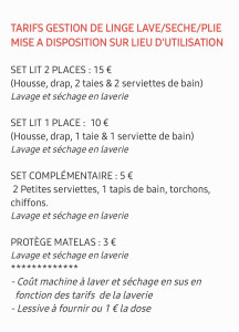 Photo de galerie - Tarifs gestion de linge.