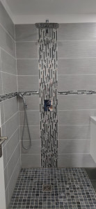Photo de galerie - Réalisation douche à l'italienne plomberie carrelage

