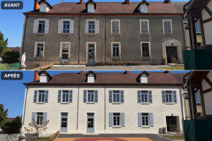 Photo de galerie - Rénovation façade et volets terminé établissement scolaire à Cusset 