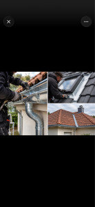 Photo de galerie - Pose et ajustement d’un chêneau en zinc sur toiture .