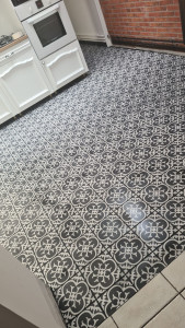 Photo de galerie - Pose de carrelage dans une cuisine 