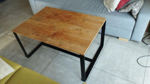 Photo de galerie - Réalisation d’une table en acier et chêne 