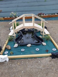 Photo de galerie - Décoration avec pont,
Bassin déjà poser