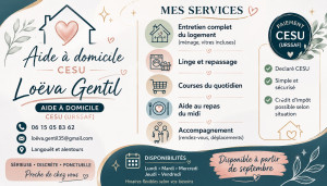 Photo de galerie -  Auxillaure de vie je recherche des contrats pour septembre en CESU ?