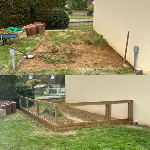 Photo de galerie - Création d’un potager avec clôture. 