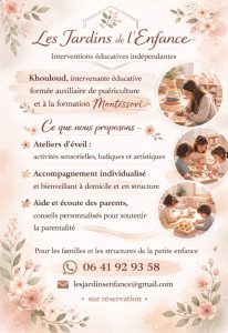 Photo de galerie - Intervenante éducatives auprès des jeunes enfants. 