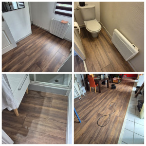 Photo de galerie - Pose d'un parquet stratifié chêne rustique