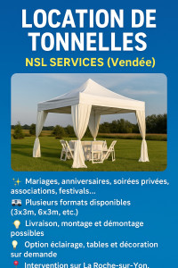 Photo de galerie - NSL SERVICES - location de tonnelles